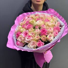 Букет из 51 розы микс Кения 50см