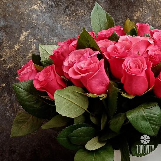 Композиция из 51 розовой розы в коробке
