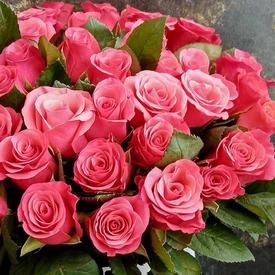 Композиция из 51 розовой розы в коробке