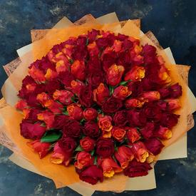 Букет из 101 розы микс 40см