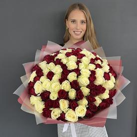 Букет из 101 розы микс 40см