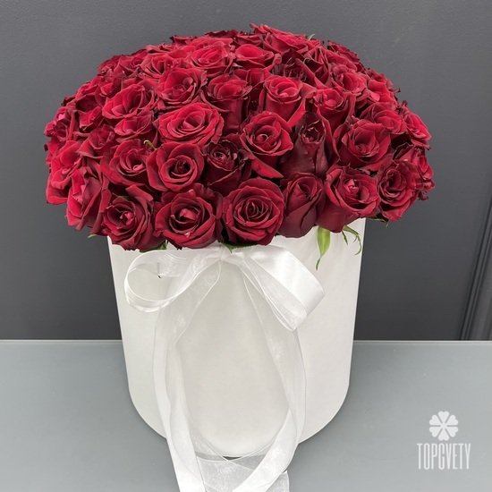 Композиция из 101 красной розы в коробке